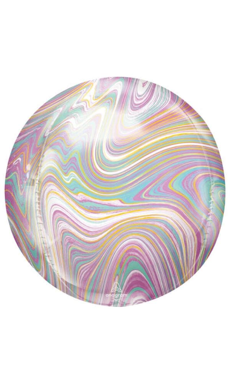 Orbz Marblez Pastel Foil Balloon - 38cm x 40cm