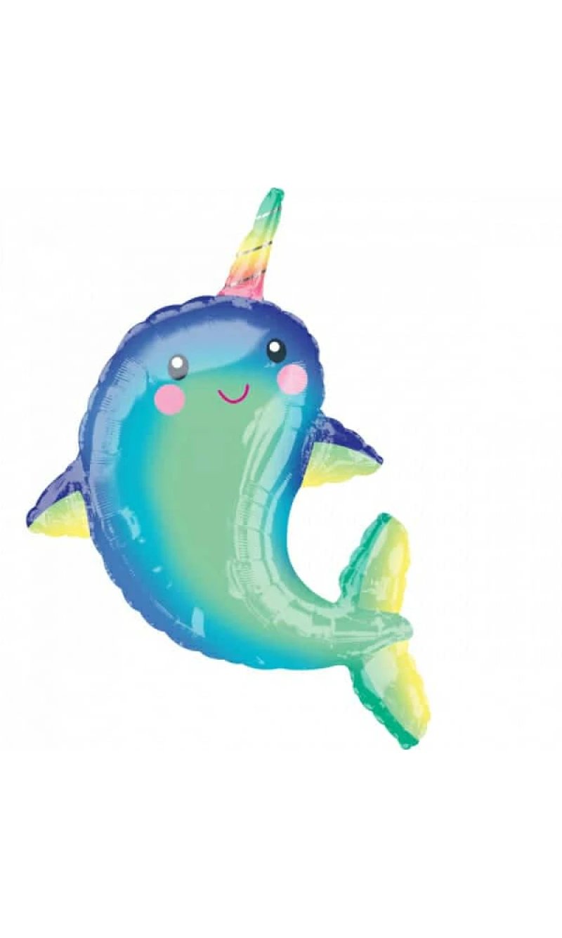Supershape Happy Narwhal Foil Balloon - 73cm x 99cm