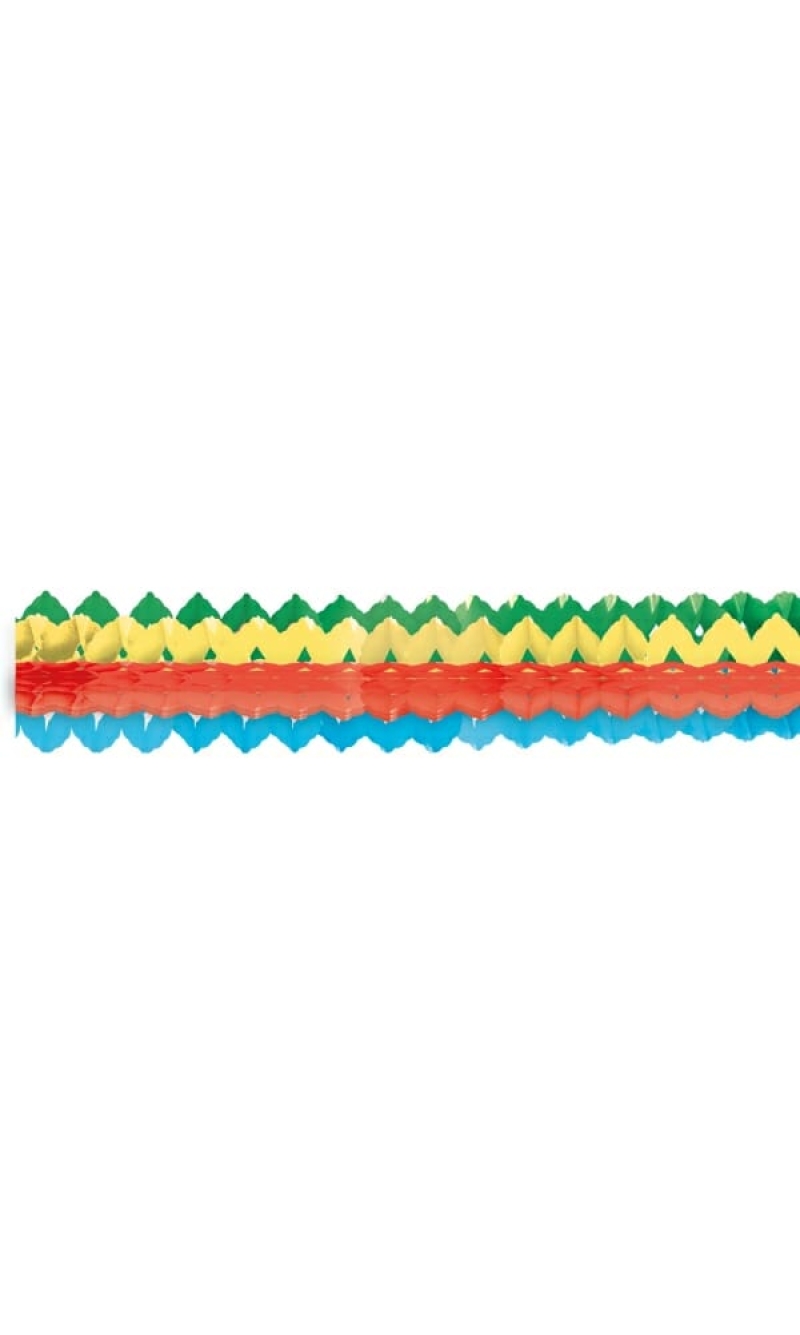 Bright Rainbow Mini Paper Garland 8cm x 200cm - 2pk