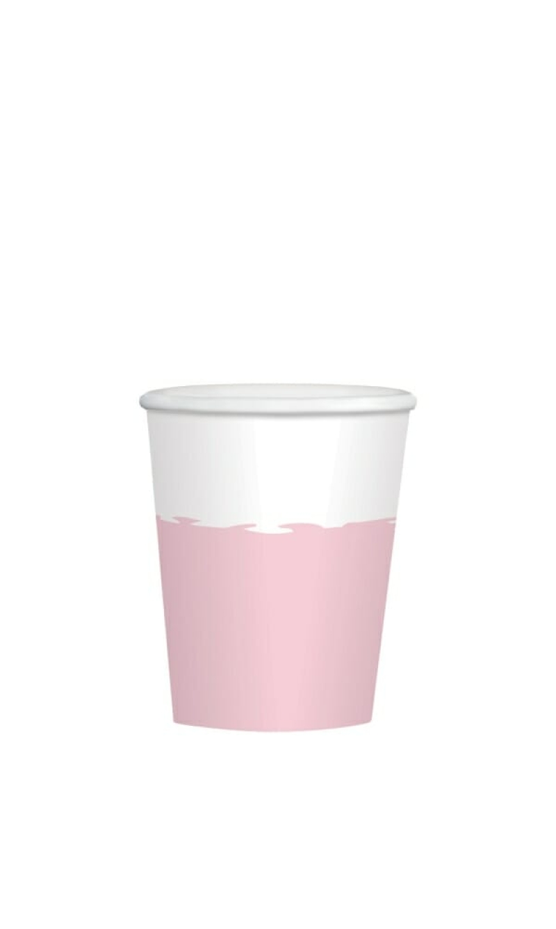 Rose Gold Birthday Paper Cups 250ml - 8pk