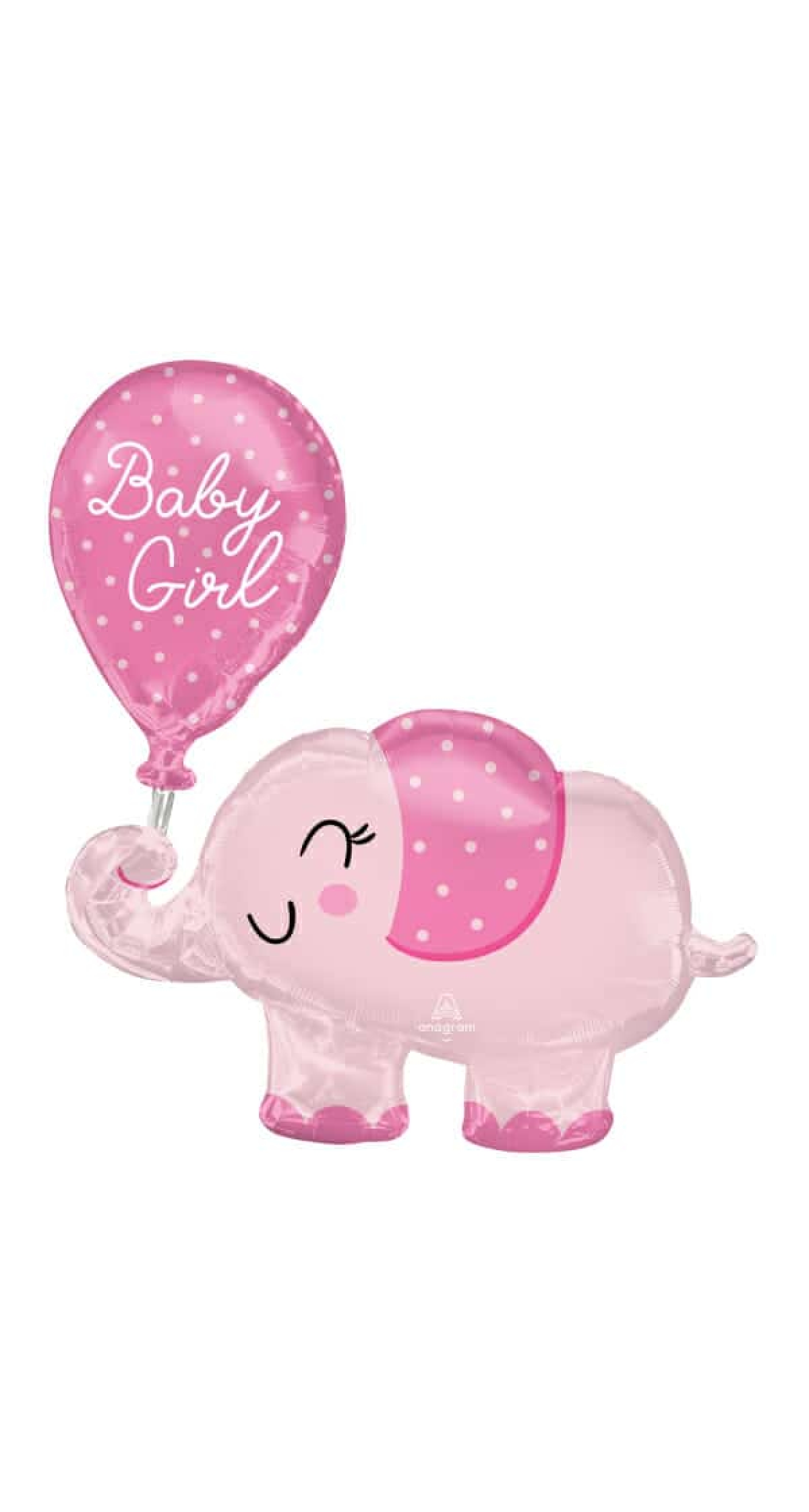 SuperShape Baby Girl Elephant Foil Balloon - 73cm x 78cm