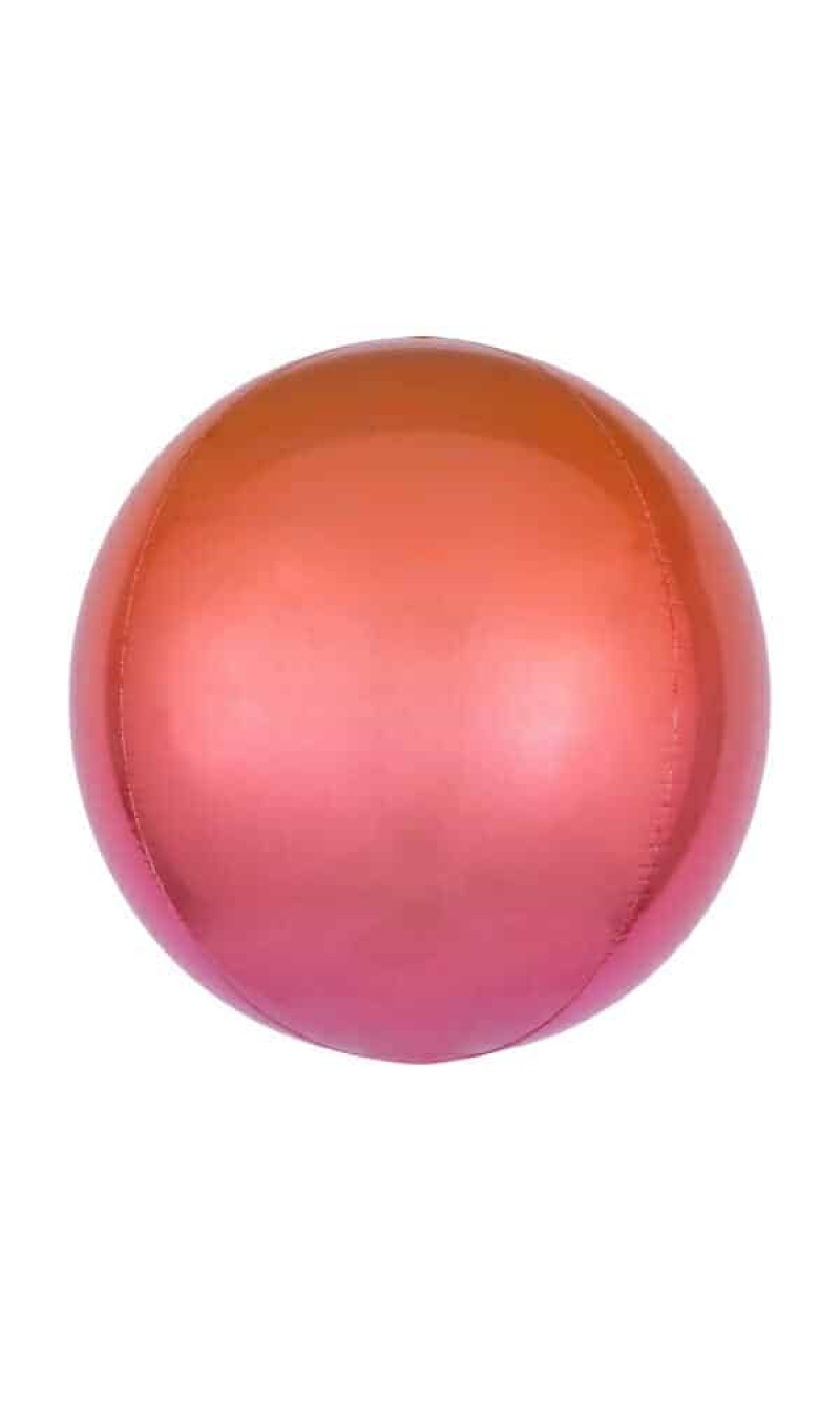 Ombré Orbz Red & Orange Foil Balloon - 38cm x 40cm
