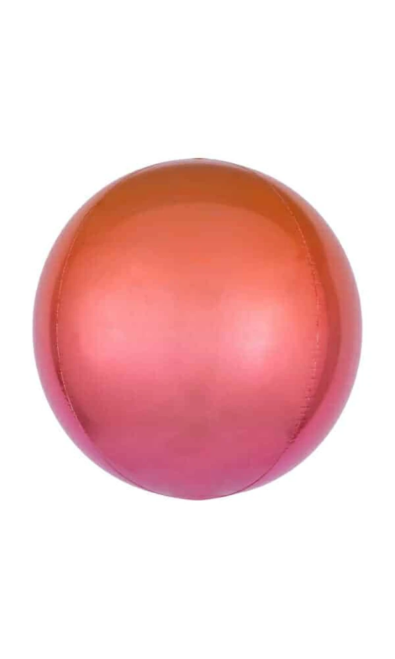 Ombré Orbz Red & Orange Foil Balloon - 38cm x 40cm