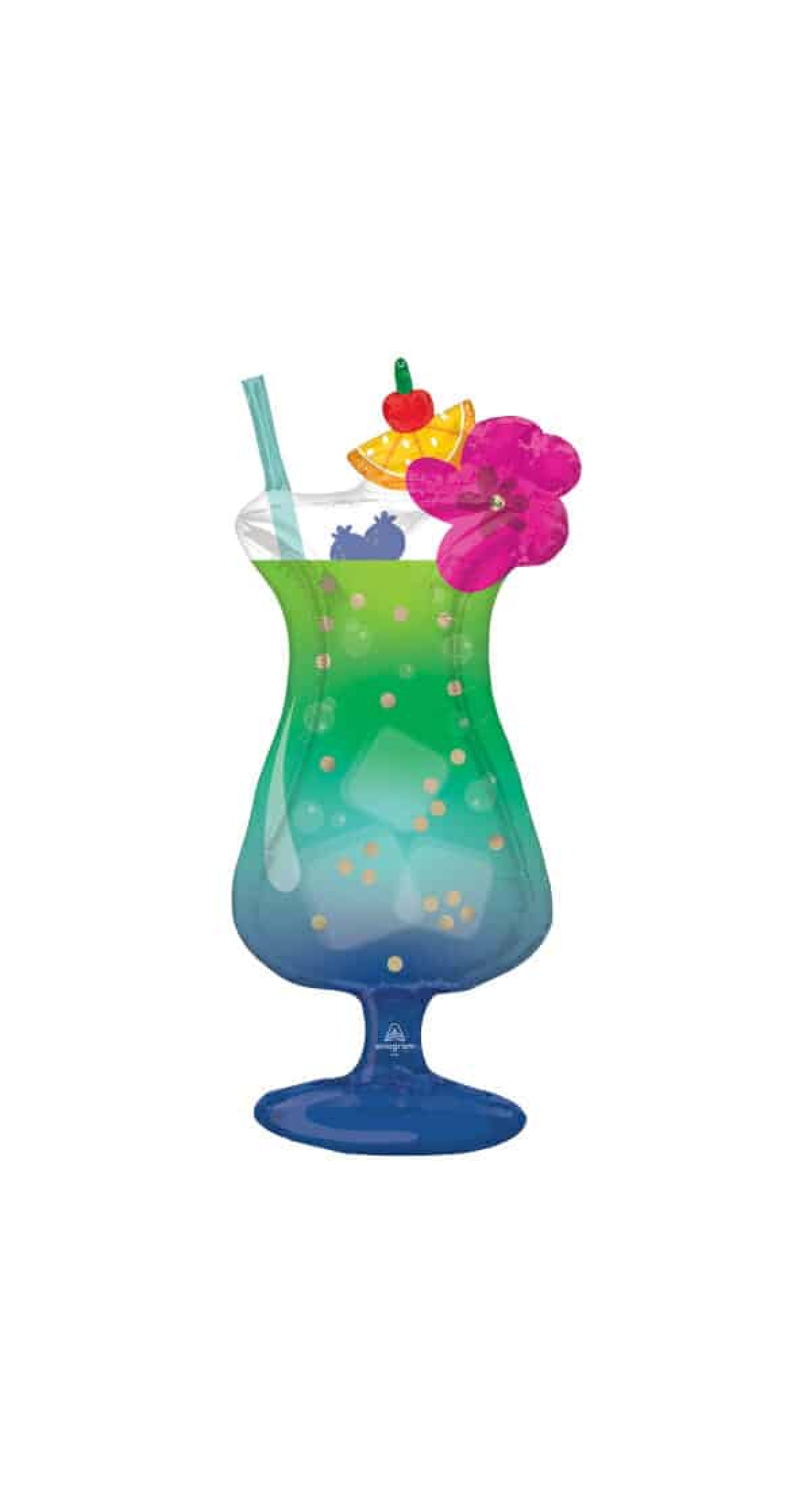 SuperShape Tropical Blue Hawaiian Drink Foil Balloon - 40cm x 93cm