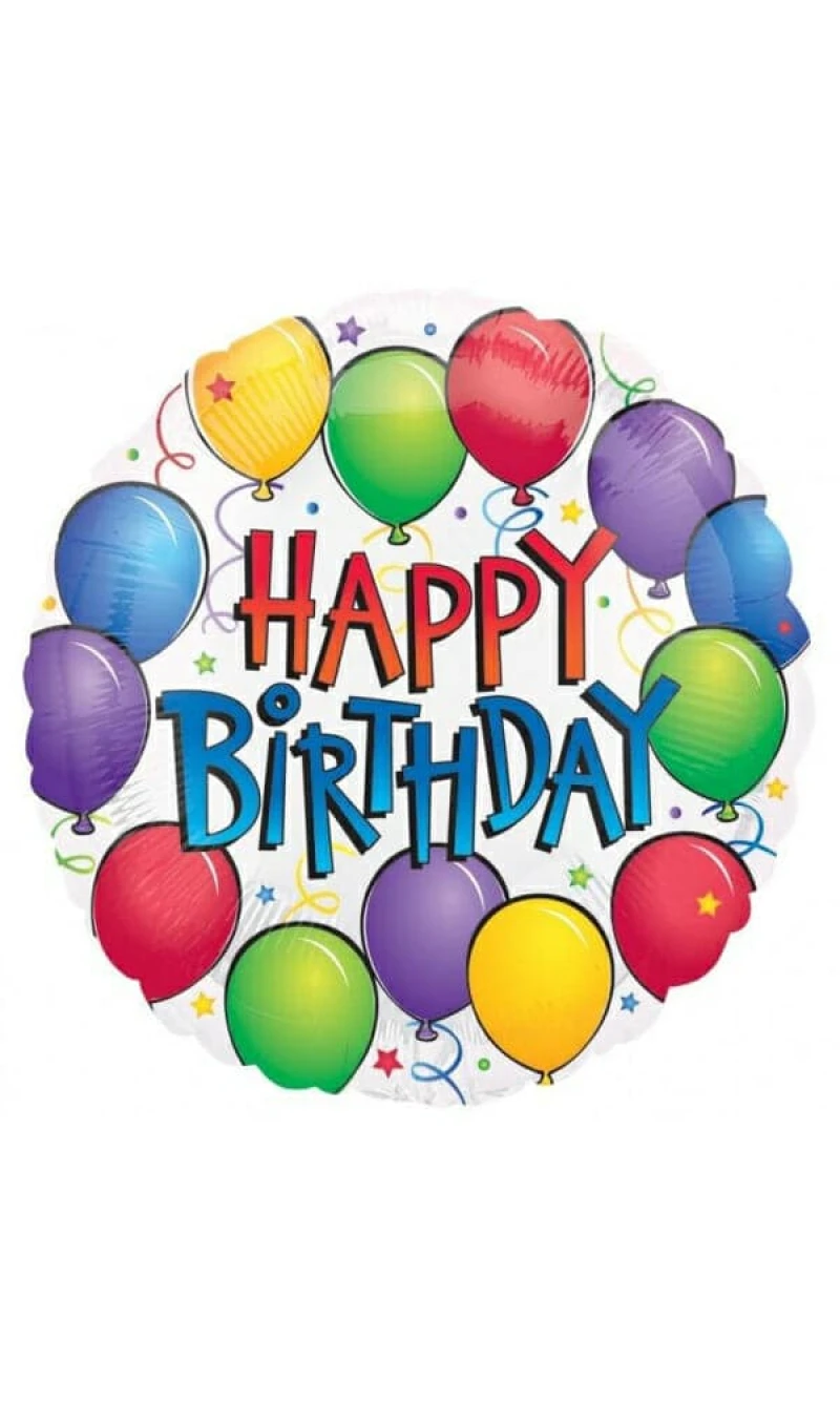 Balloon Fun Happy Birthday Foil Balloon - 18"/46cm