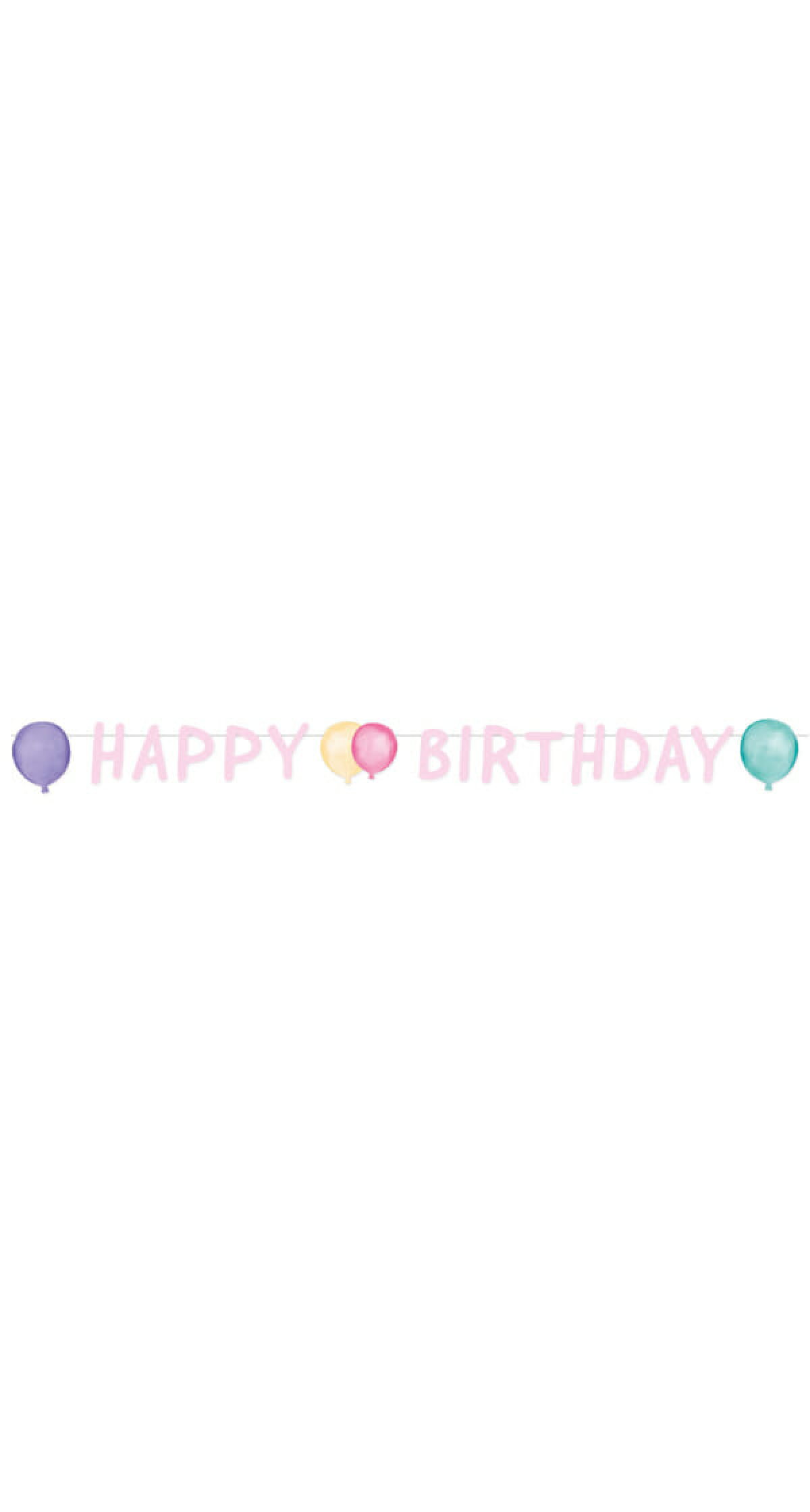 Letter Banner Happy Birthday Pastel Paper - 150 x 13.8cm
