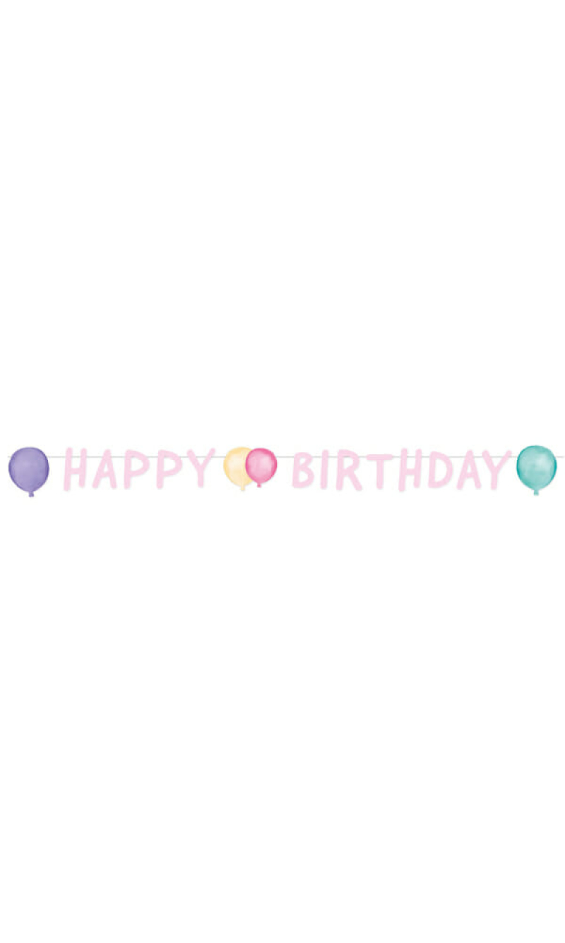 Letter Banner Happy Birthday Pastel Paper - 150 x 13.8cm