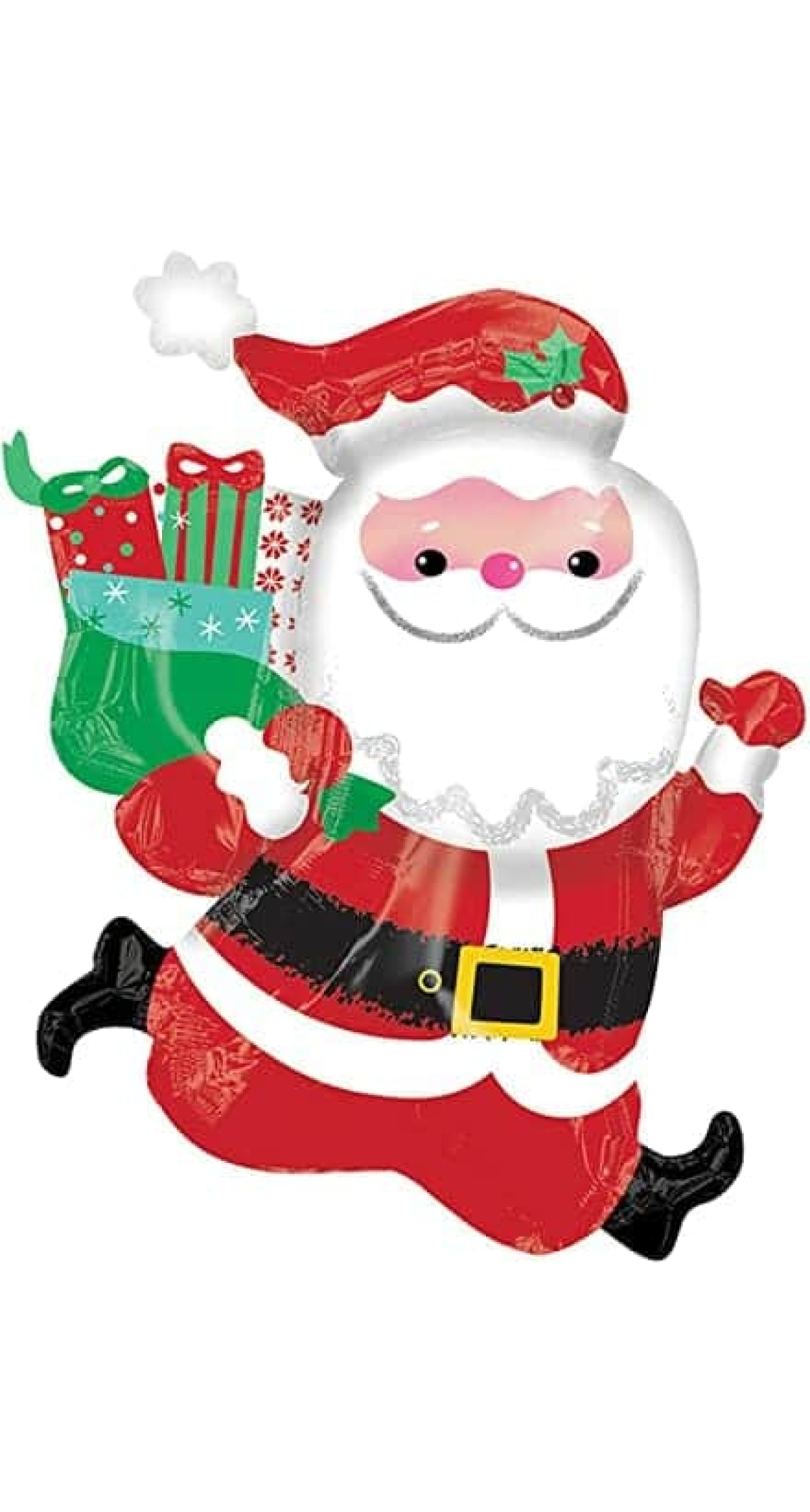 Running Santa with Presents SuperShape Foil Balloon - (68cm x 76cm)
