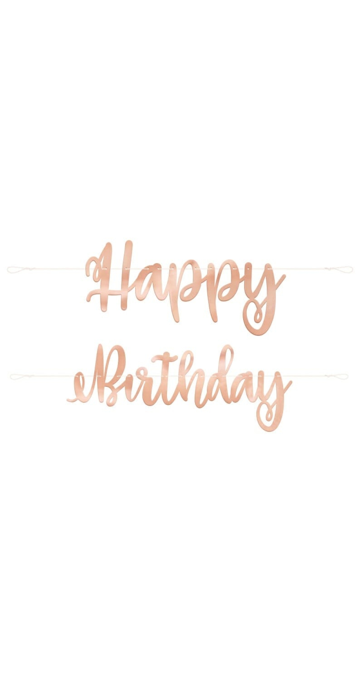 Rose Gold Script "Happy Birthday" Banner - 7ft