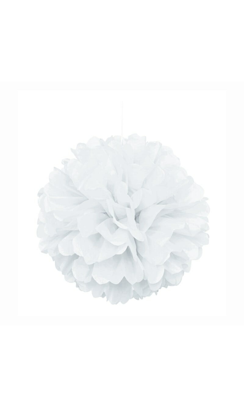 White Hanging Pom Pom - 16"
