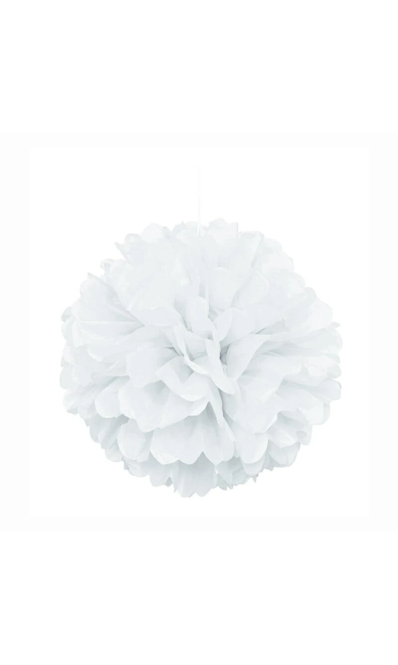 White Hanging Pom Pom - 16"