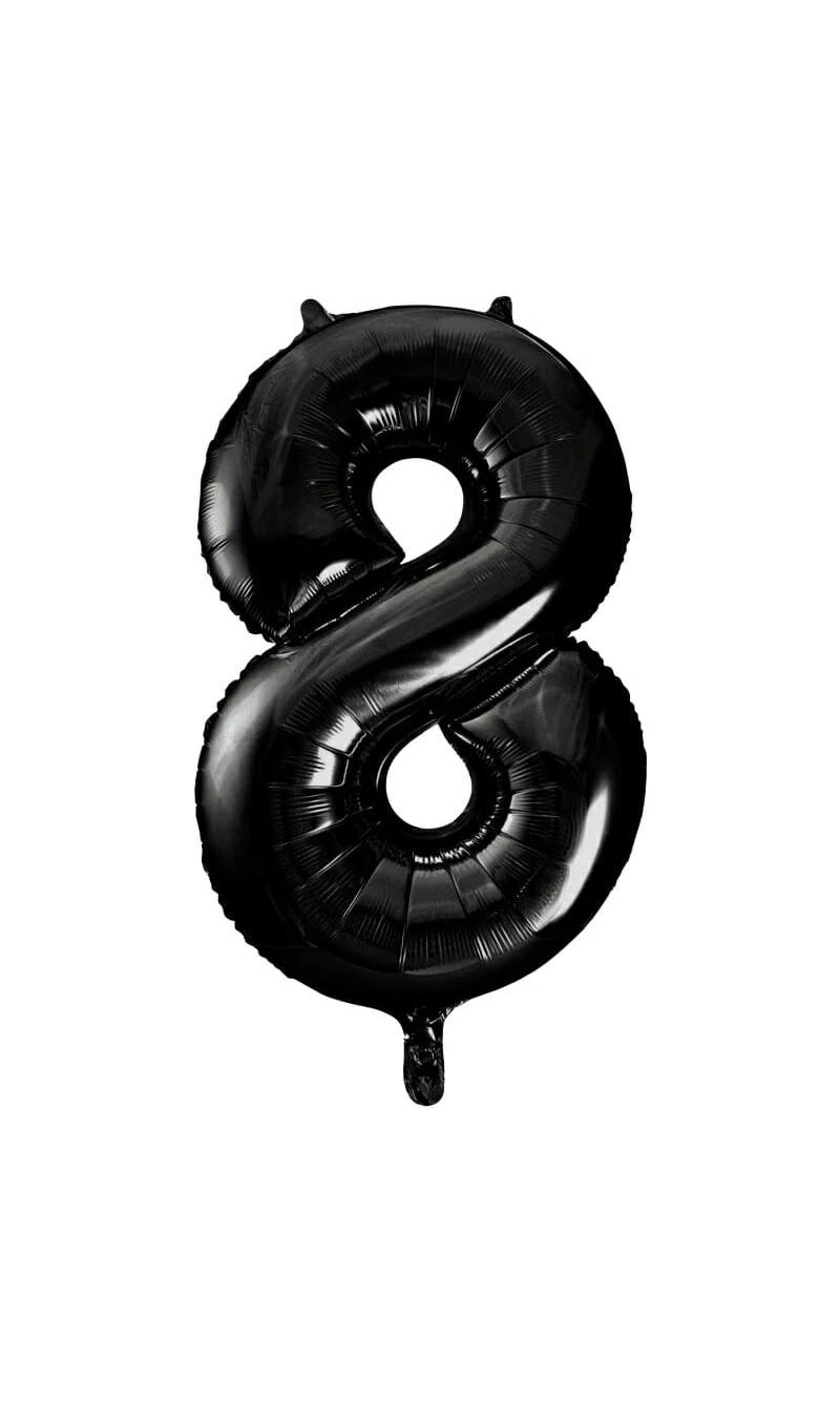 34 Inch Foil Balloon Number 8 – Black