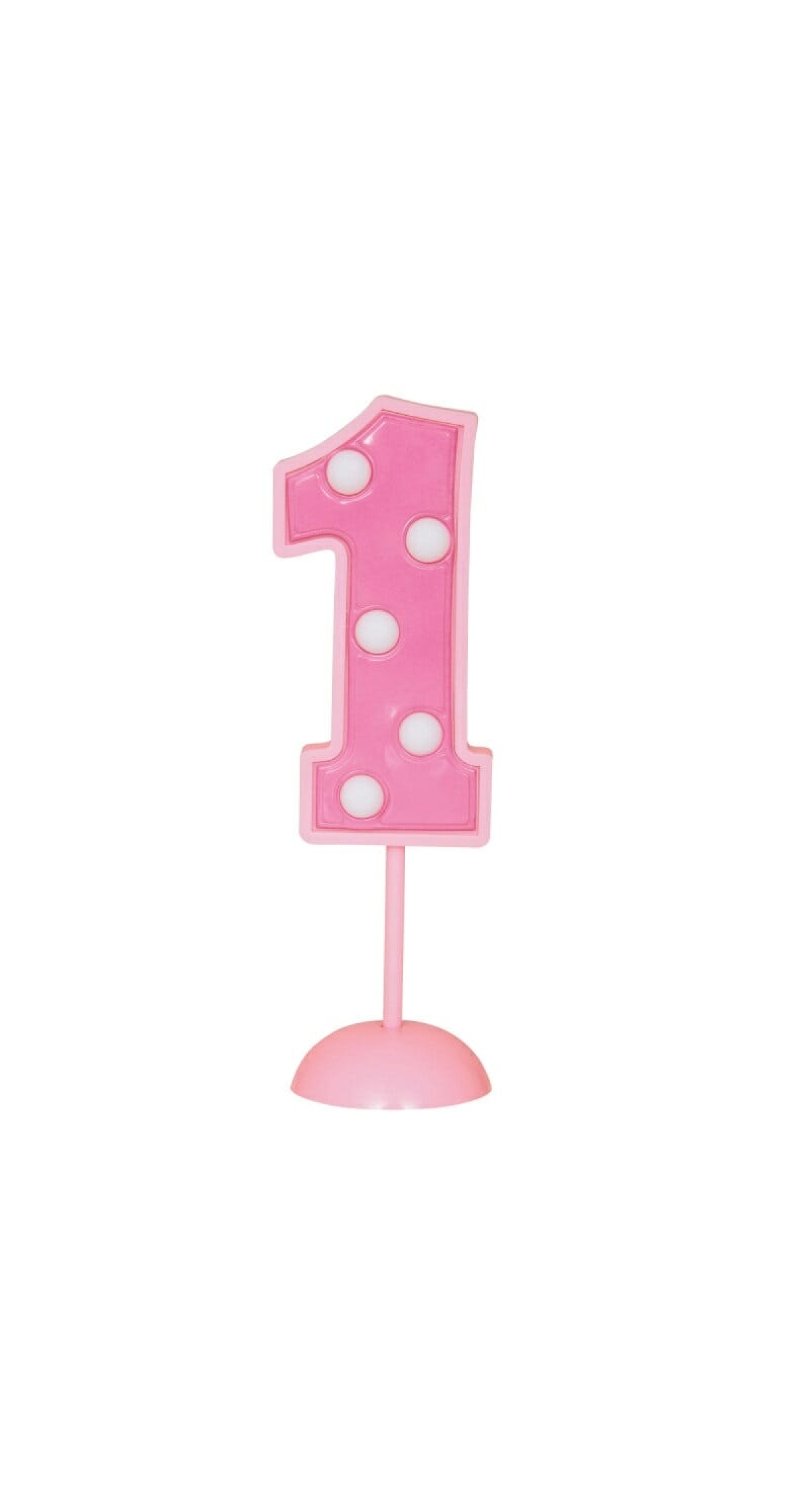 Flashing Number 1 Decoration - Pink
