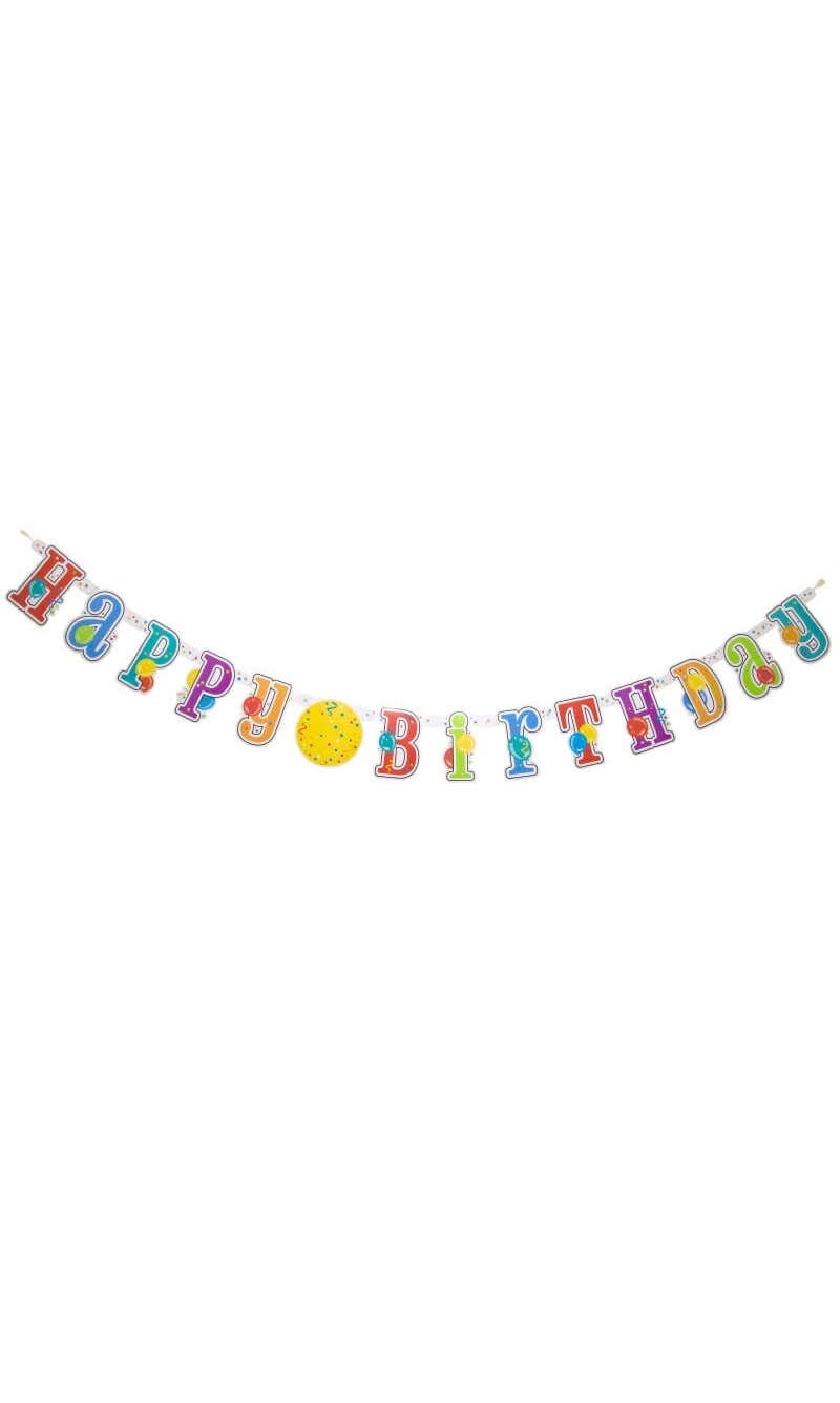 Happy Birthday Jumbo Jointed Banner with Number Stickers