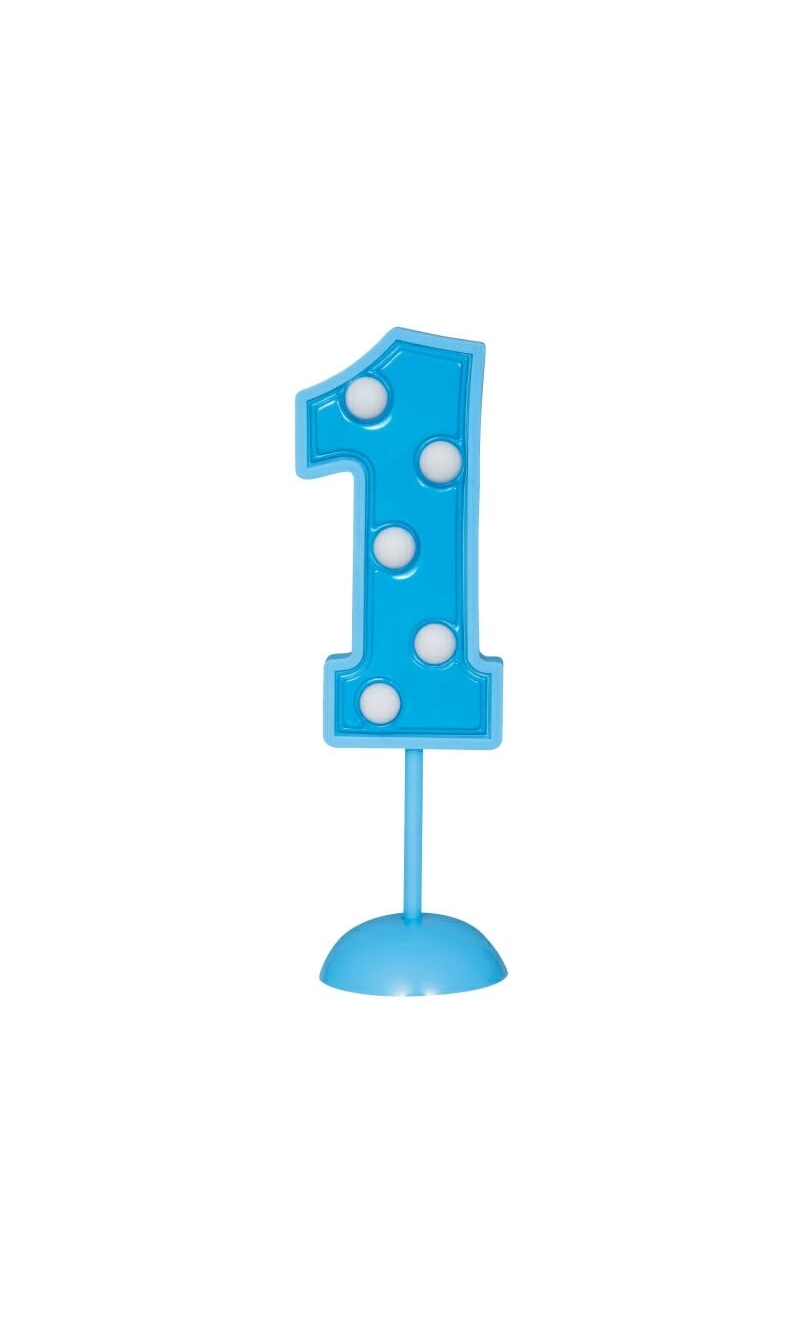 Flashing Number 1 Decoration - Blue
