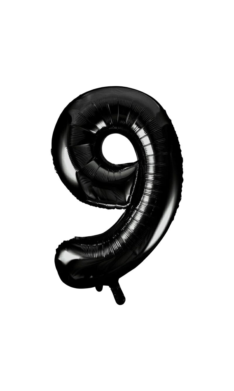 34 Inch Foil Balloon Number 9 – Black