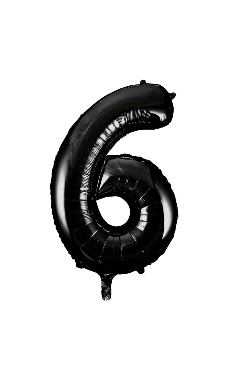34 Inch Foil Balloon Number 6 – Black