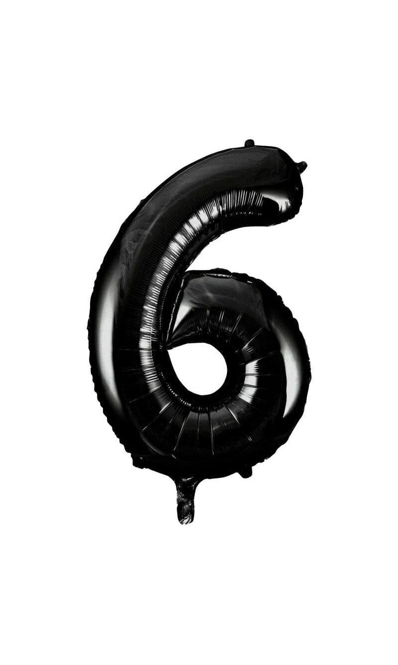 34 Inch Foil Balloon Number 6 – Black