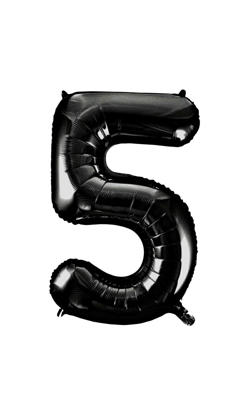 34 Inch Foil Balloon Number 5 – Black