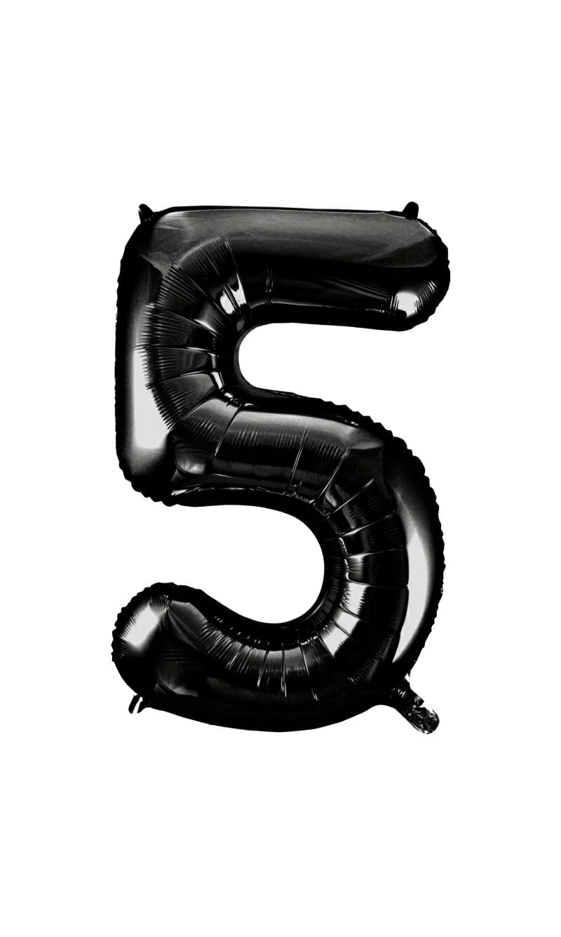 34 Inch Foil Balloon Number 5 – Black