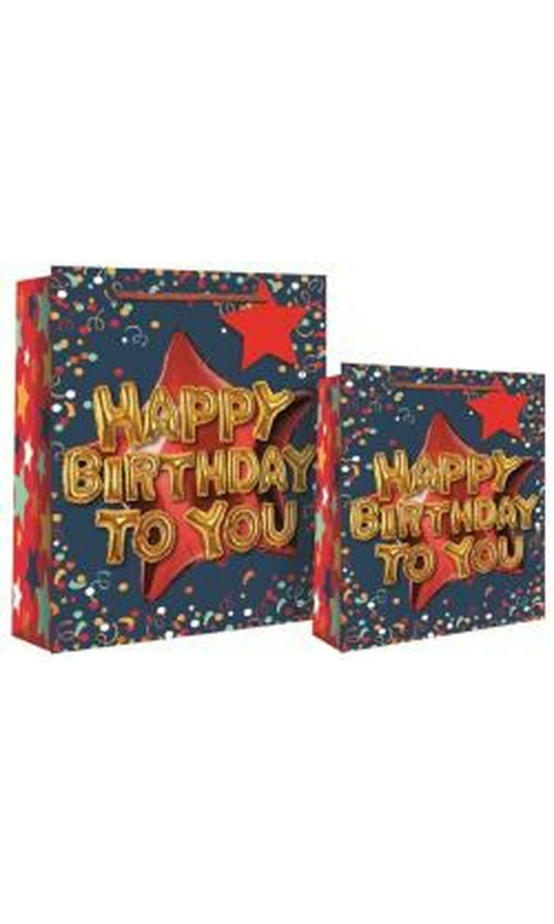 Balloon Celebrations Happy Birthday Paper Gift Bag - 21cm x 25cm