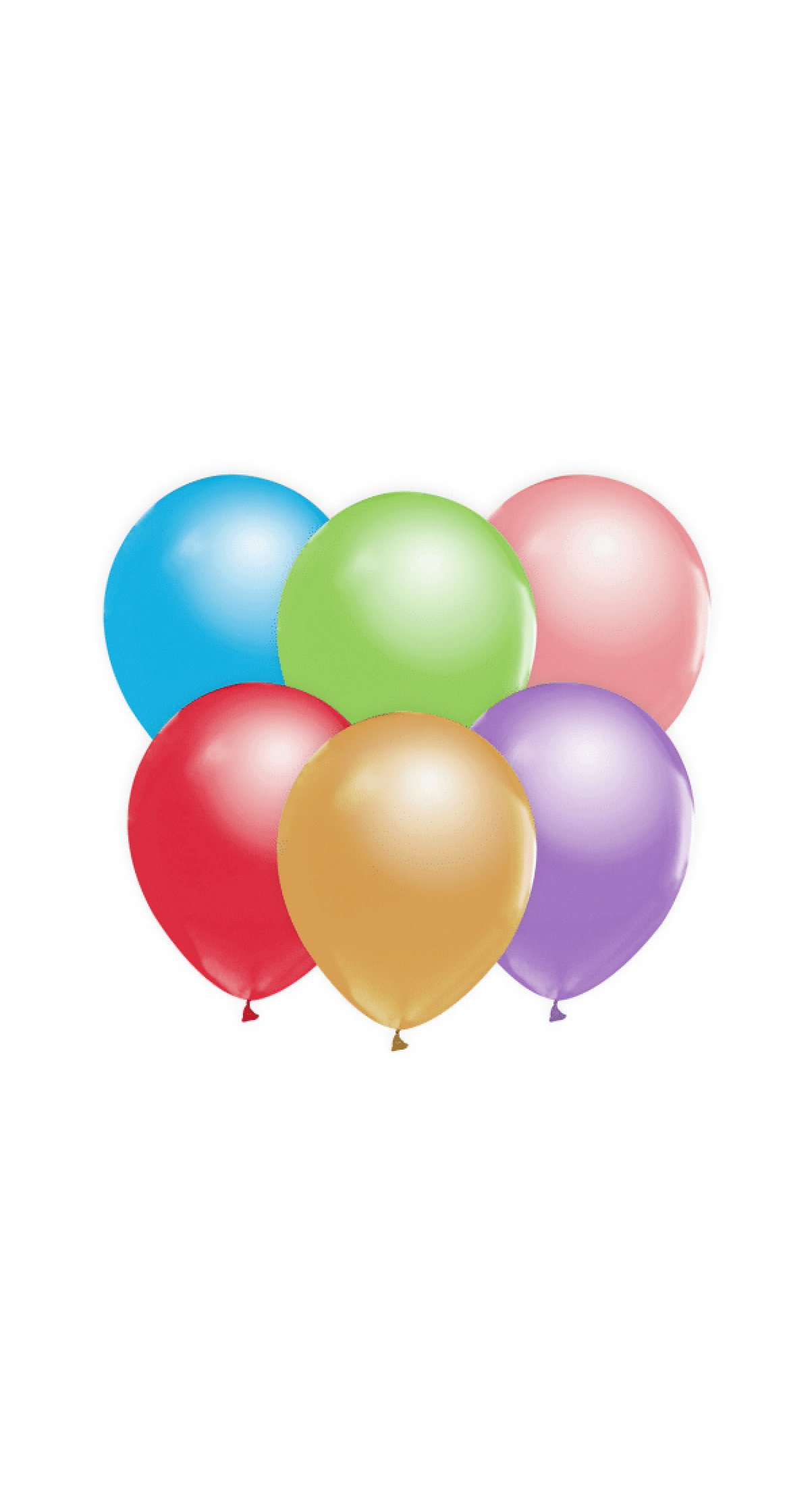 12 Inch Metallic Helium Balloons (Assorted Colours) - 10pk