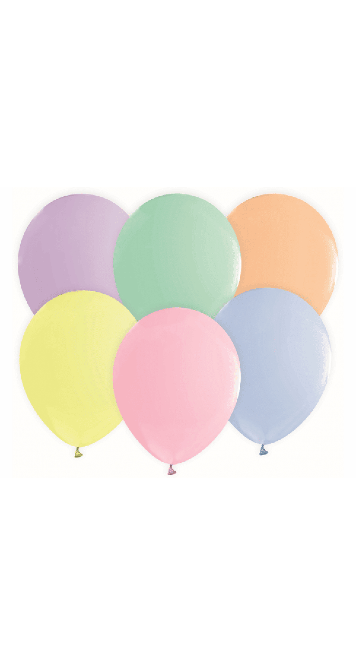 Macaron Assorted Colours 12 Inch Latex Balloons - 50pk
