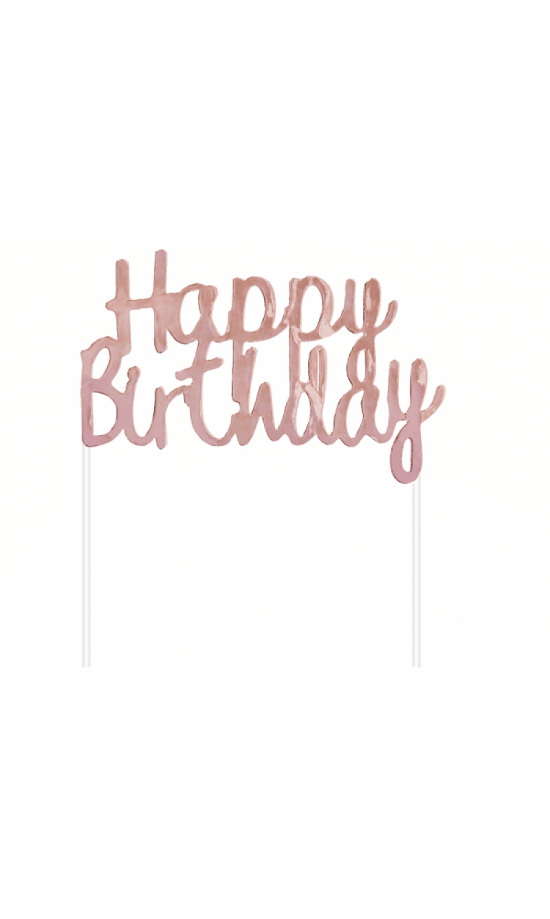 Rose Gold Cake Topper Paper Decoration - 11cm x14cm
