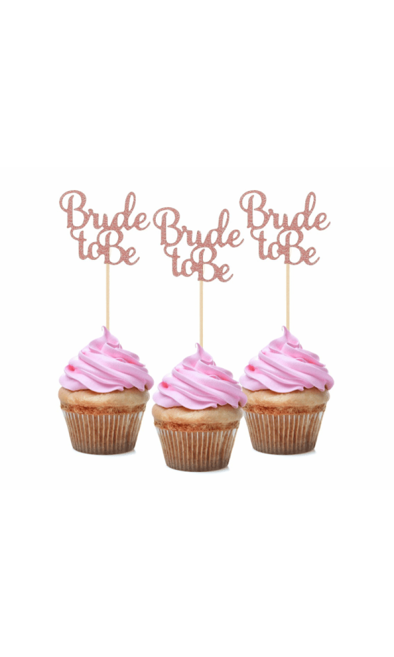 Hens Party Bride to Be Picks Rose Gold - 12pk