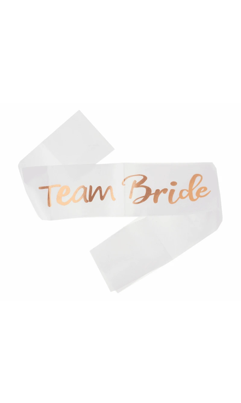 Hens Party Team Bride Sash - Rose Gold