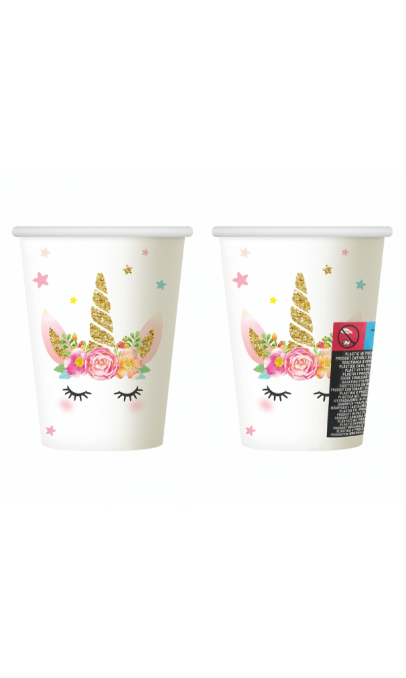 Unicorn Paper Cups 266ml - 6pk