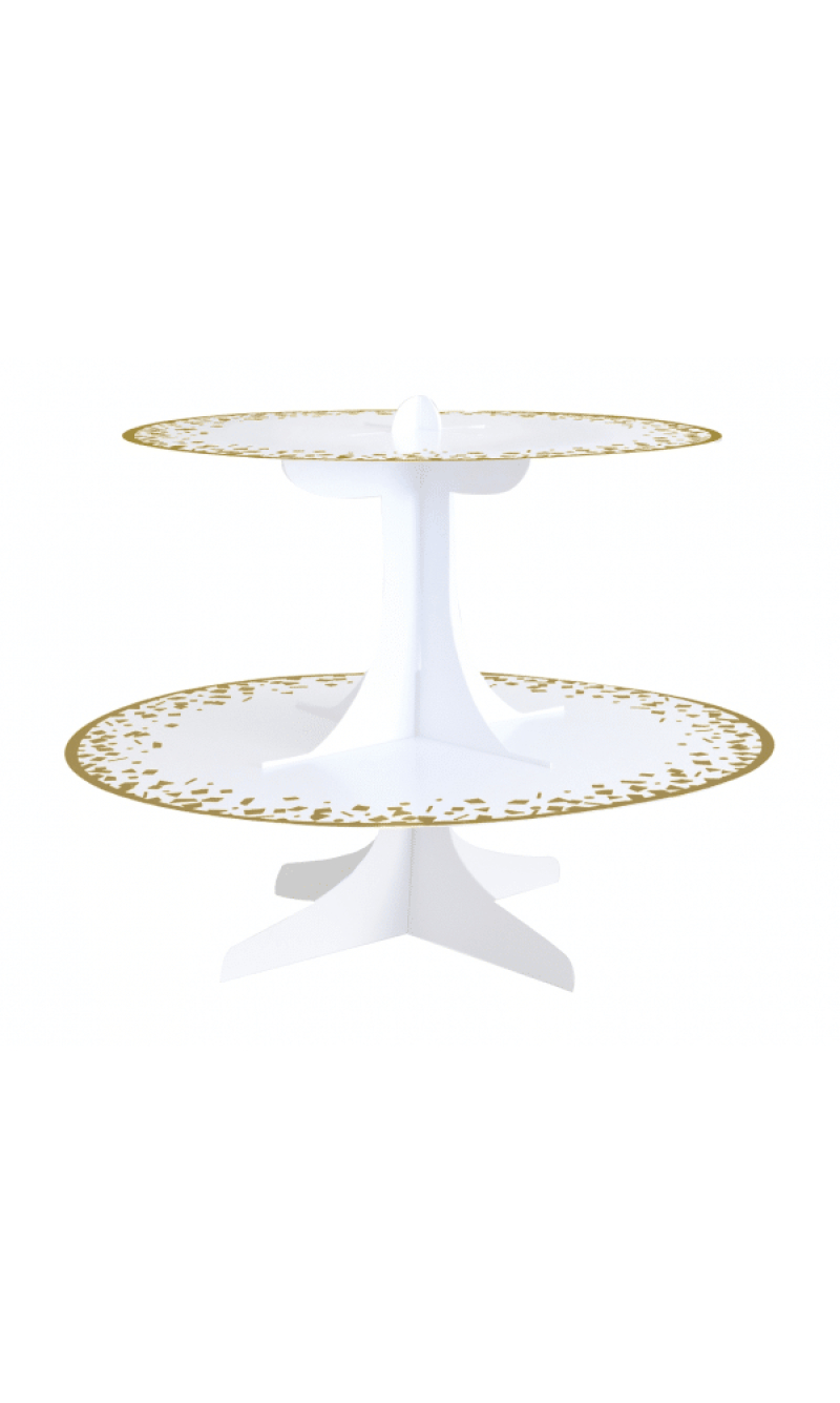 Cup Cake Stand Gold Confetti Celebrate - 31 x 23cm