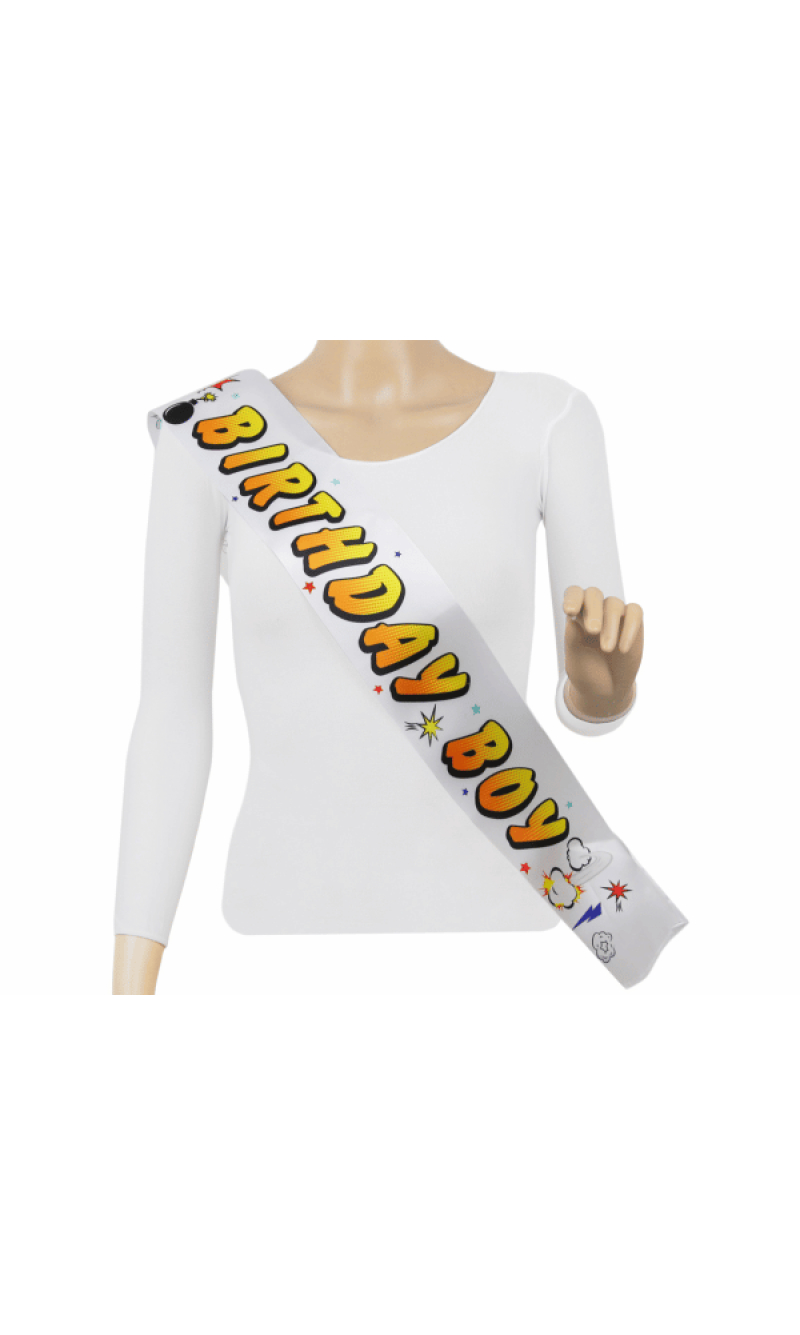 Hero Birthday Boy Sash, Size 10 x 150cm
