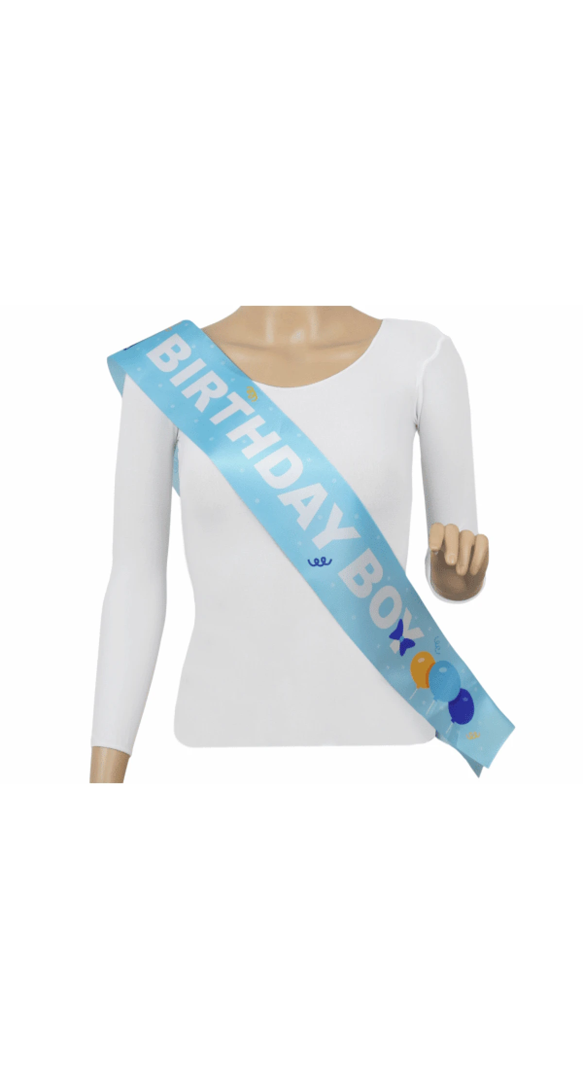 Birthday Boy Sash, Sky-Blue, Size 10 x 150cm