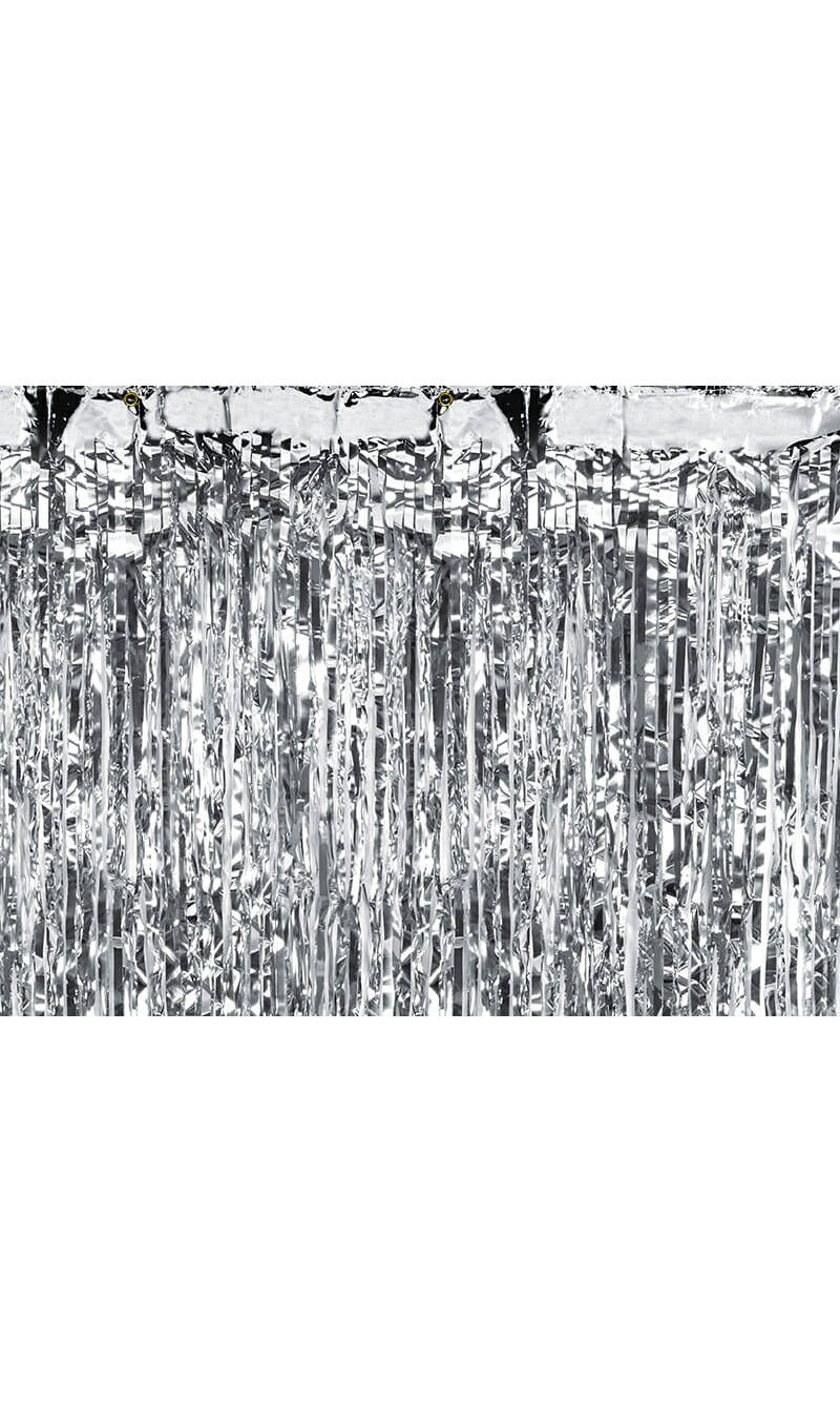 Party Backdrop Curtain Silver, 90 x 250xm