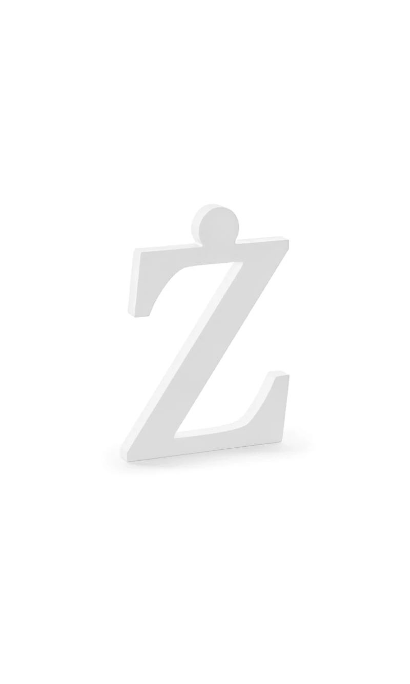 Wooden Letter Z, White, 16.5x23cm