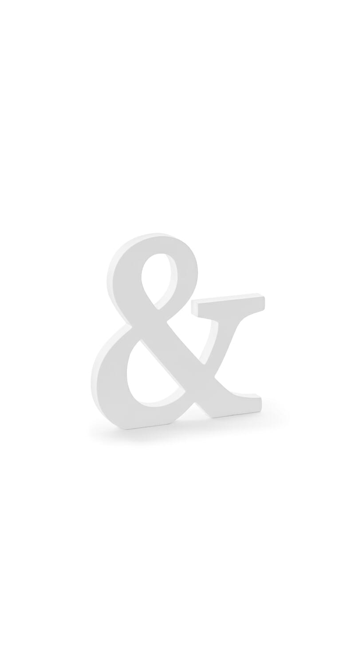 Wooden Sign &, White, 19.5x20.5cm