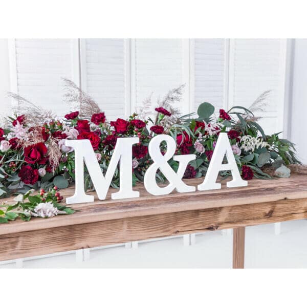 Wooden Sign &, White, 19.5x20.5cm