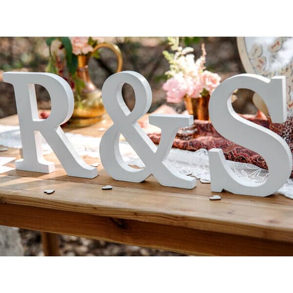 Wooden Sign &, White, 19.5x20.5cm