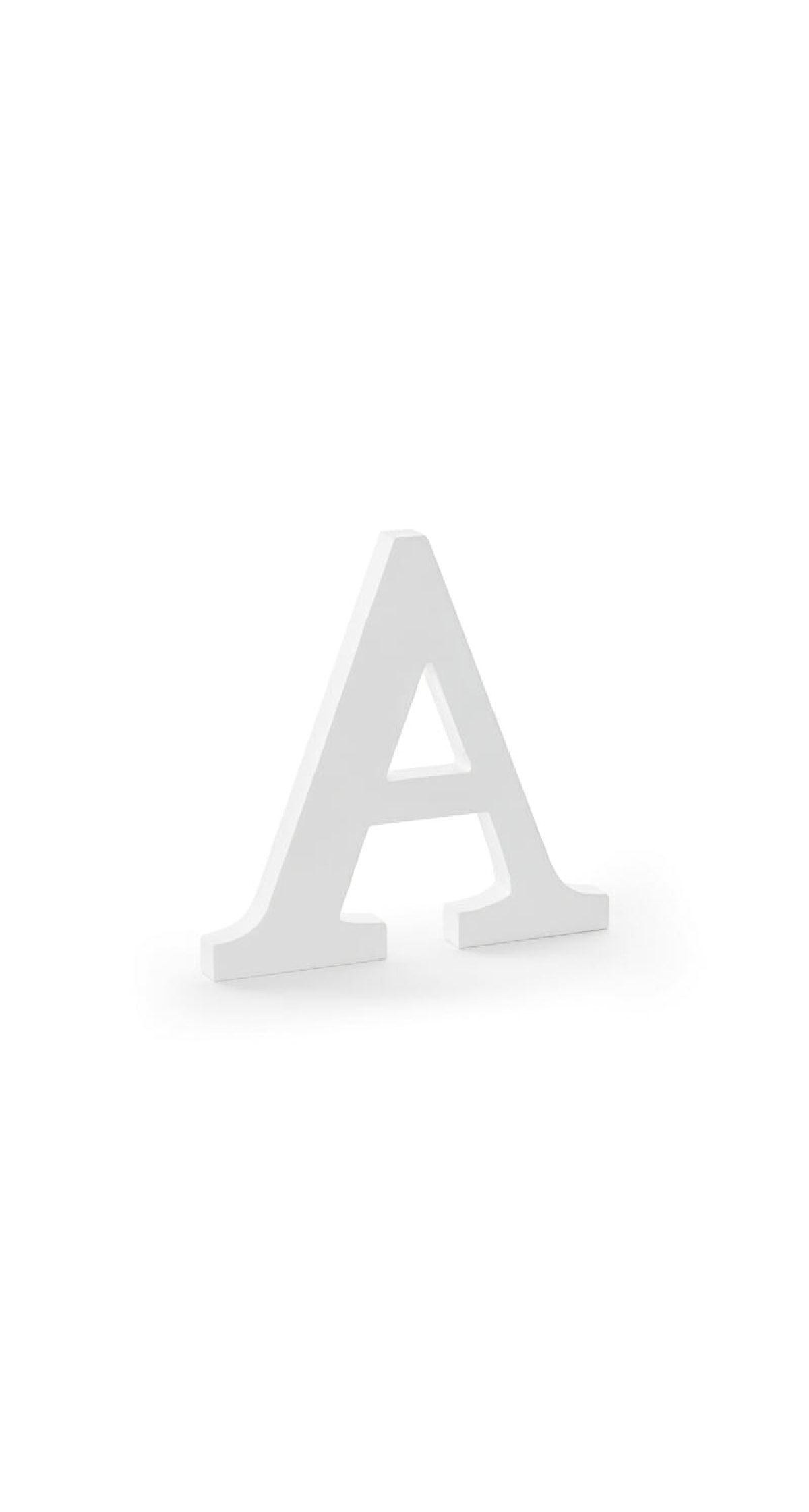 Wooden Letter A, White, 21.5x20cm