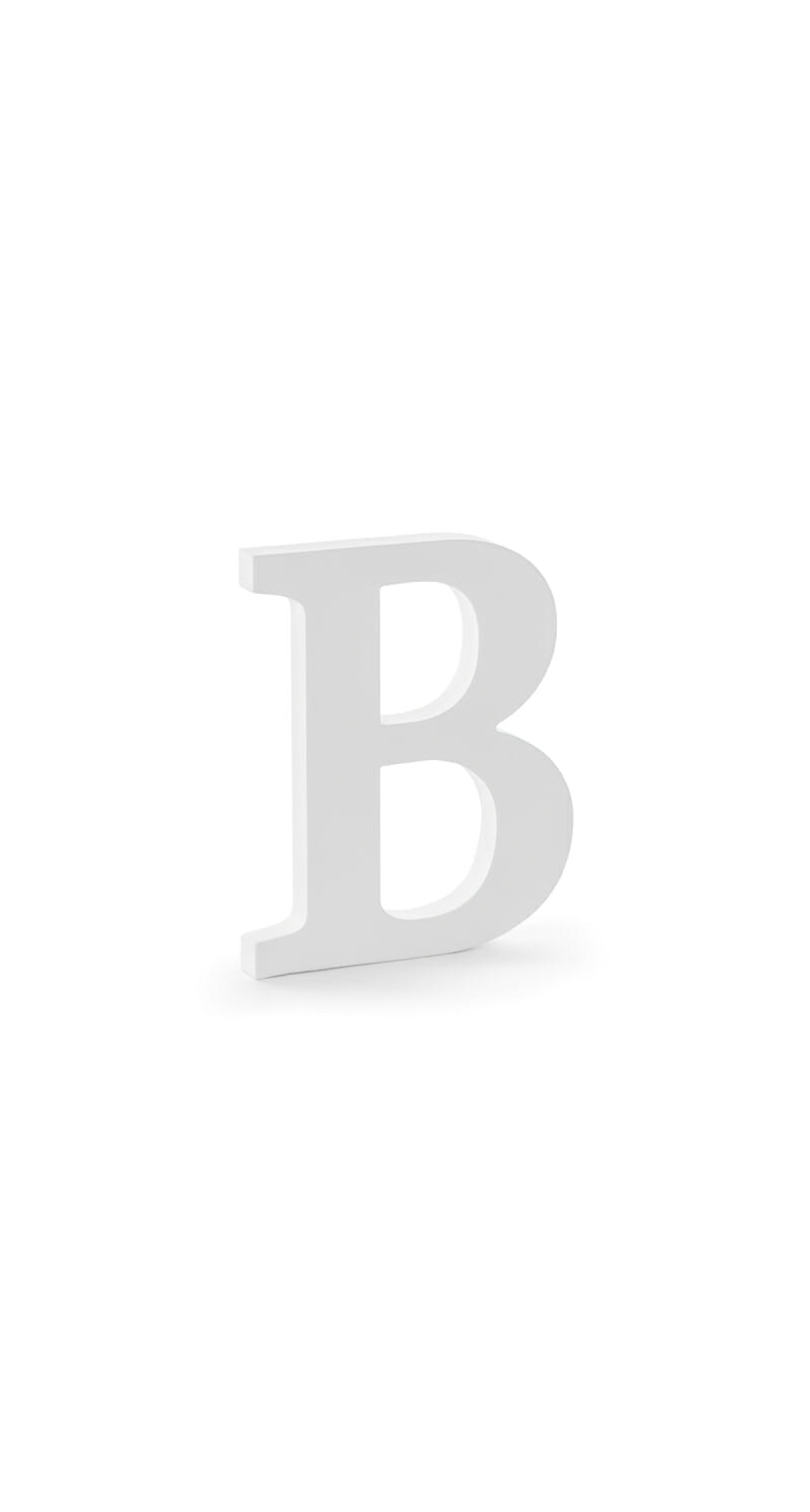 Wooden Letter B, White, 16.5x20cm