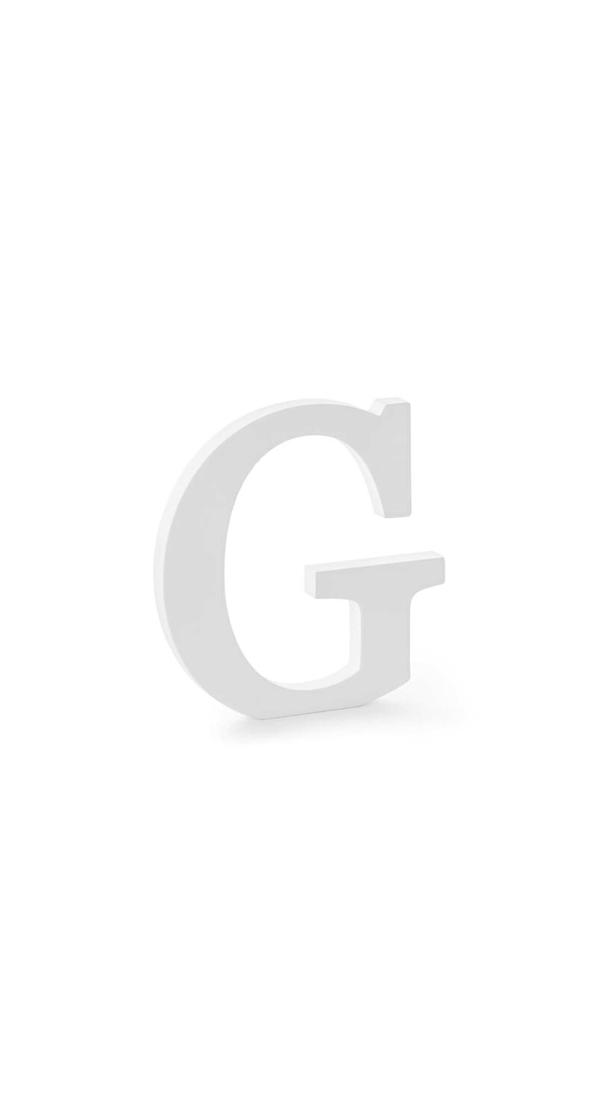 Wooden Letter G, White, 19.5x20cm