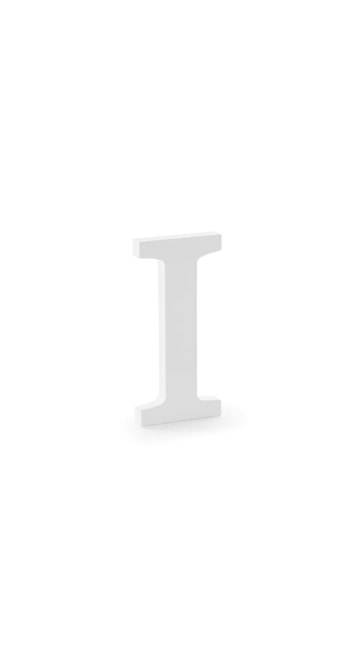Wooden Letter I, White, 9.5x20cm