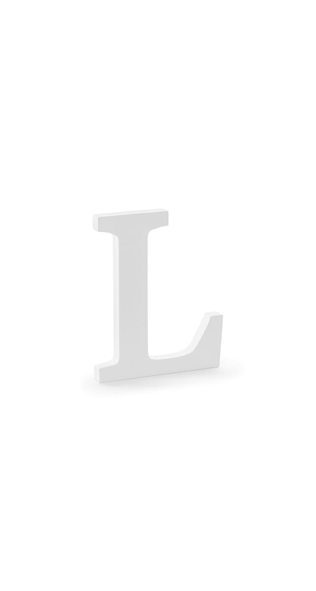 Wooden Letter L, White, 16x20cm