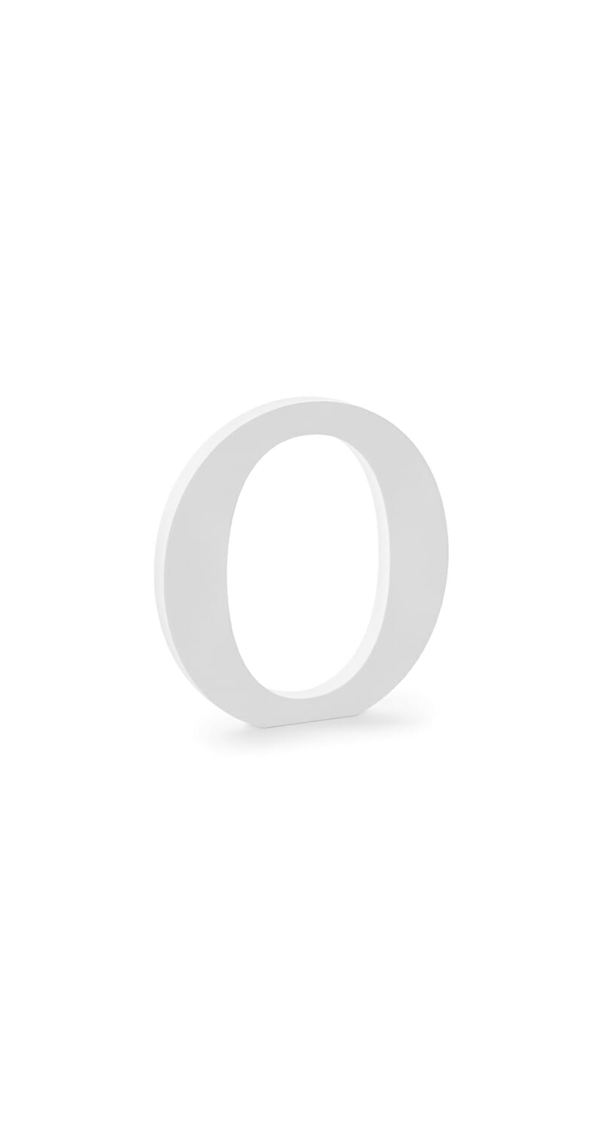 Wooden Letter O, White, 19.5x20.5cm