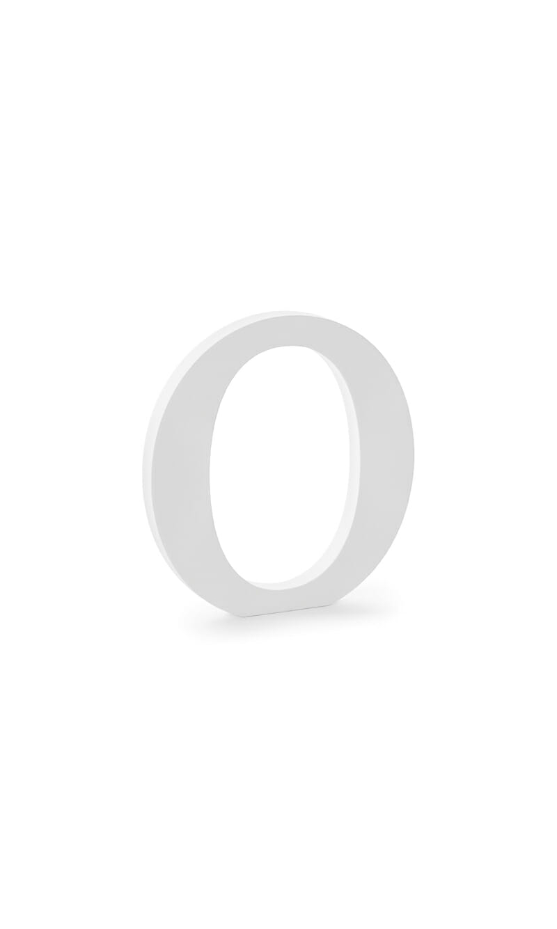 Wooden Letter O, White, 19.5x20.5cm