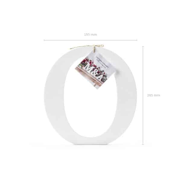 Wooden Letter O, White, 19.5x20.5cm