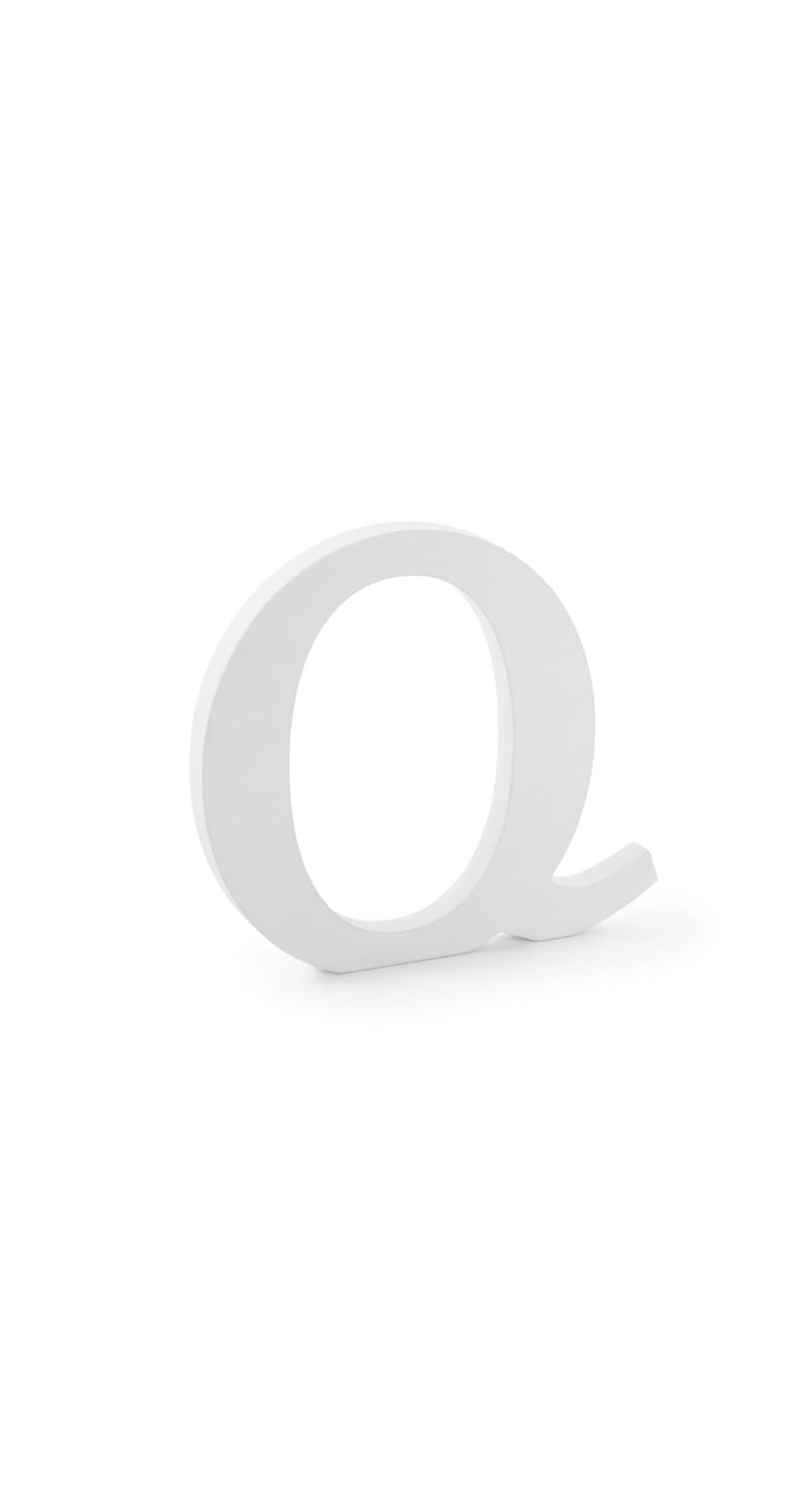 Wooden Letter Q, White, 22.5x20.5cm
