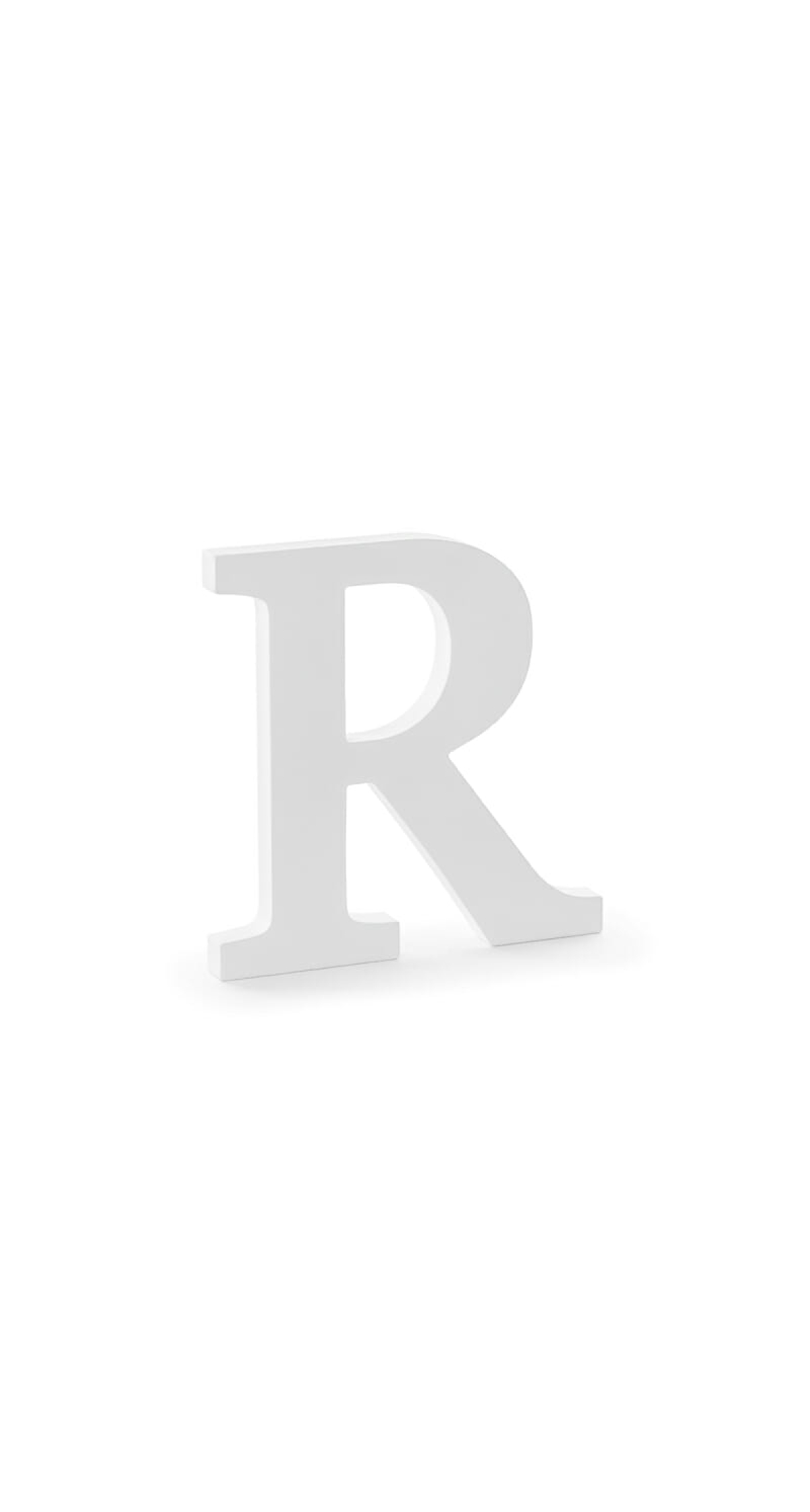 Wooden Letter R, White, 19.5x20cm