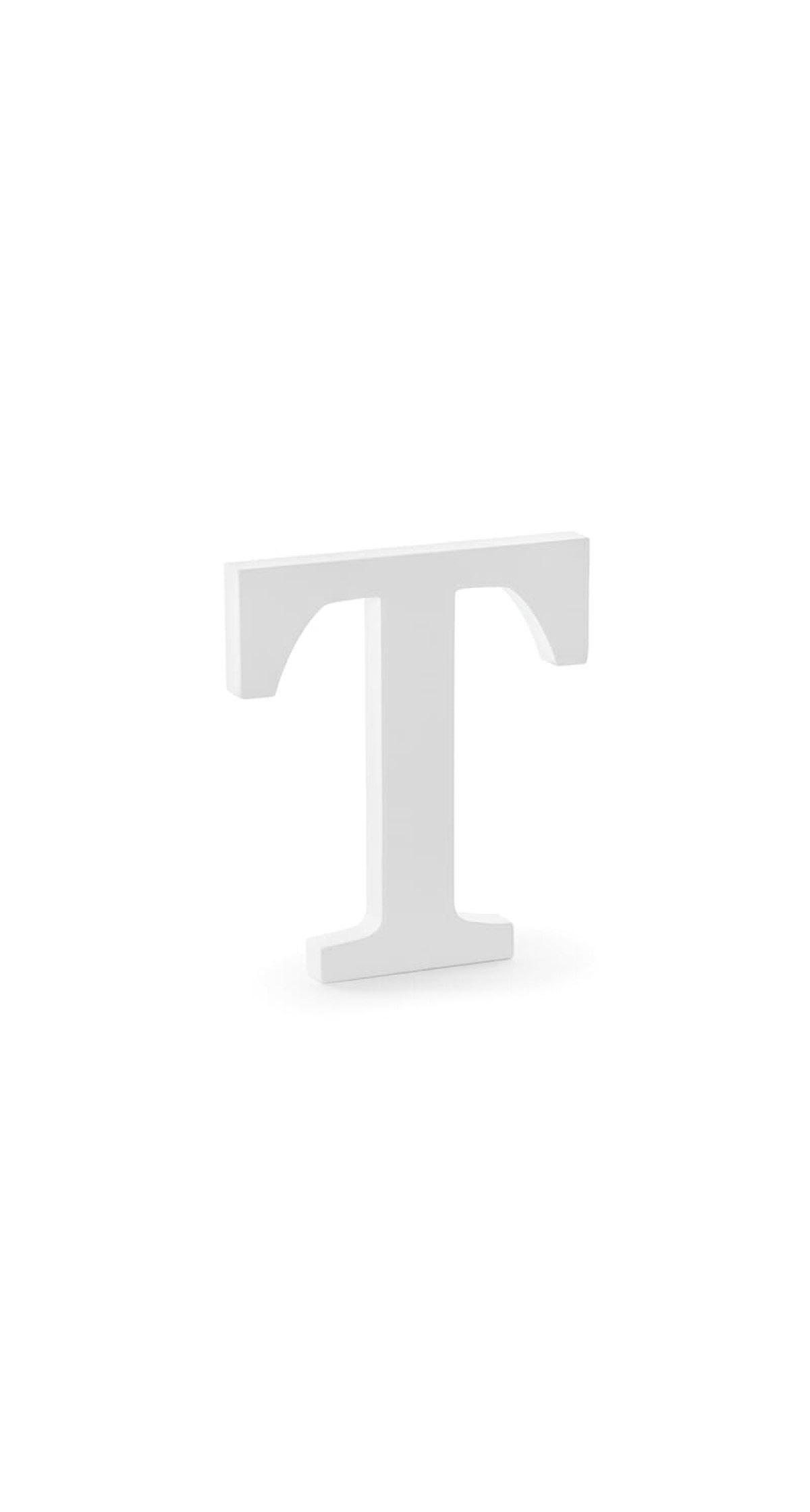 Wooden Letter T, White, 17.5x20cm